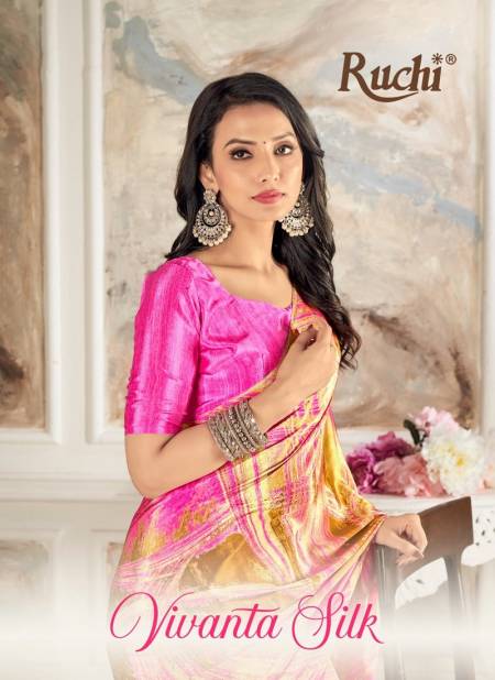 Vivanta Silk 30 By Ruchi Silk Crepe Printed Daily Wear Sarees Wholesale Suppliers In Mumbai Catalog